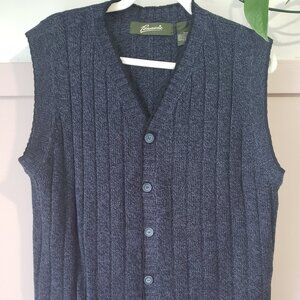 Vintage Penmans Blue Cable Knit Sweater Vest Cardigan - Medium
